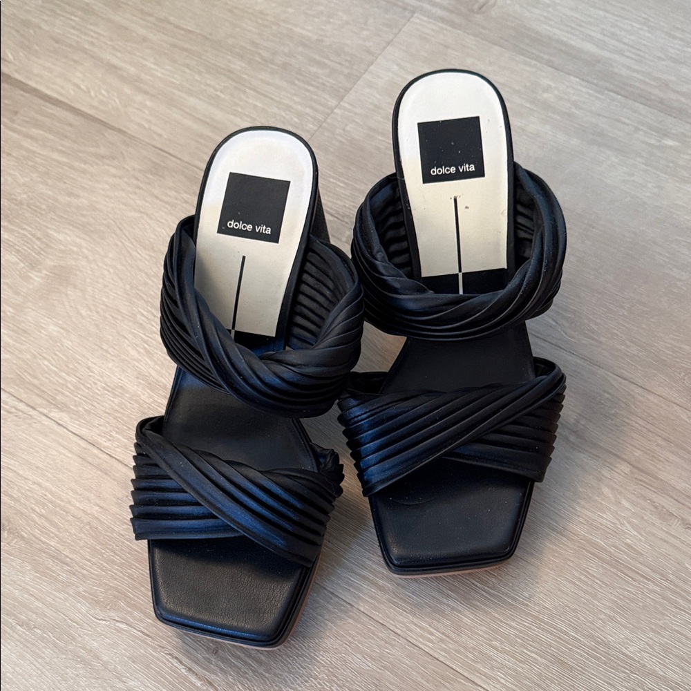 Dolce Vita Black Strappy Mules